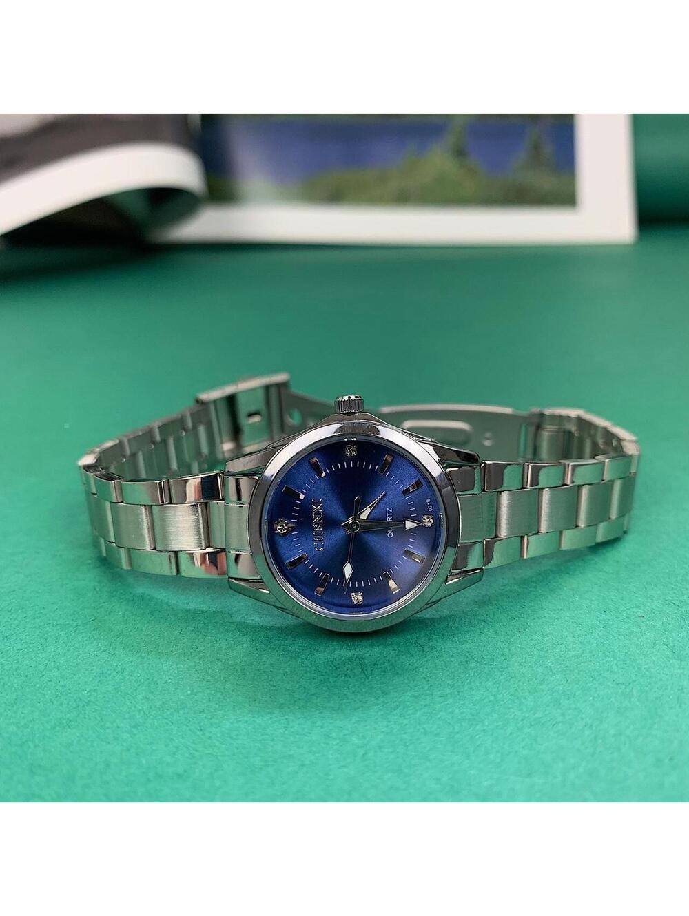 Silver Classy Quartz Round Blue Stainless Steel Watch. Stainless steel - Picture 2 of 8